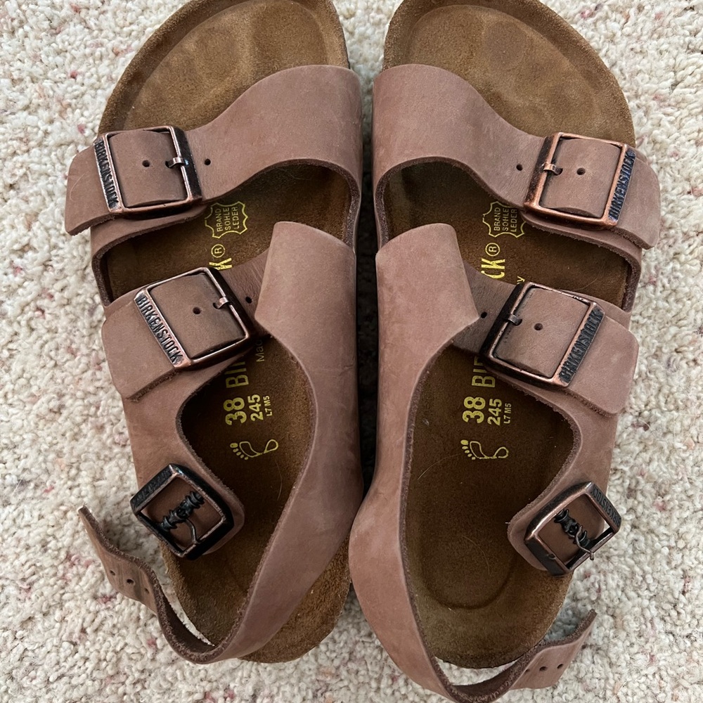 Birkenstock Tan Sandals with Contoured Footbed